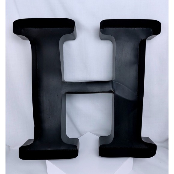 Other - Black Metal 3D Letter "H" Matte Black‎ 12"x13"x2" Metal Initial Sign Decor Gift